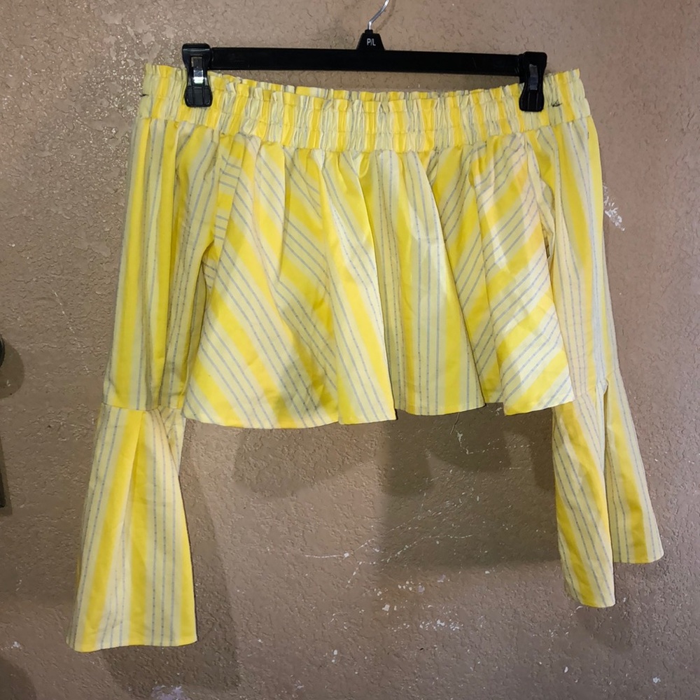 BEBE yellow crop top